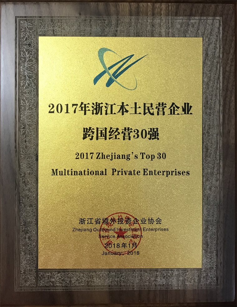 2017年浙江本土民營企業(yè)跨國經(jīng)營30強